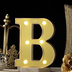 6″ tall GOLD B LED Lighted Marquee Letters Sign Party Wedding Events Decorations