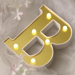 6″ tall GOLD B LED Lighted Marquee Letters Sign Party Wedding Events Decorations