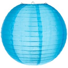 14″ Sky Blue Nylon Lantern, Durable Hanging Decoration