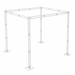 10ft Adjustable 4-Post Wedding Canopy Chuppah Drape Hardware Kit Shepherd Hooks