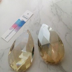 10pcs 60mm Cognac/Gold Champagne Water Drops K9 Crystal Pendant Prism Chandelier