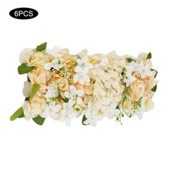 6pcs Artificial Flower Wall Panels Wedding Backdrop 50x20cm (each) Champagne
