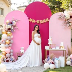 Set of 3 Arch Backdrop Covers(6ft, 5ft, 6FT,5FT,4FT Light Pink+Pink+Hot Pink