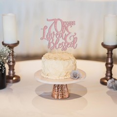 Glitter 70 Years Loved & Blessed Cake Topper – 70th Birthday Cake Decorating,…