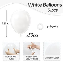 White Balloons 12 inch, White Latex Balloons 50pcs Party Balloon for Engageme…
