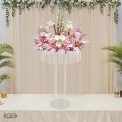 2 Pcs Wedding Flower Stand Clear Flower Holder Acrylic Wedding Flower Stand