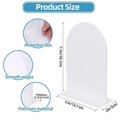 18 Pack Acrylic Wedding Signs 5 x 7 Inch DIY Blank Table Number with Base Whi…
