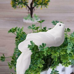 Artificial Doves Garden Home Indoors Clip Decor Fake Feather Foam Home