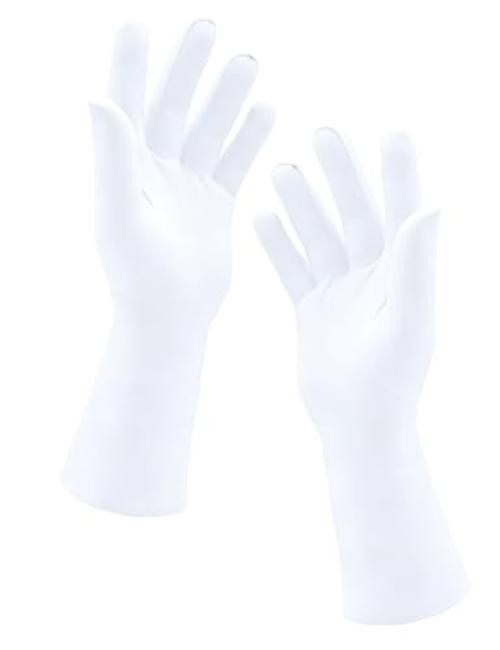 Men’s and Women’s Wrist Length Stretchy Spandex Gloves Costume Banquet White