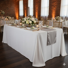 YCC Linens – 5 Pack 14 x 108 Inch L’amour Satin Table Runners for Weddings