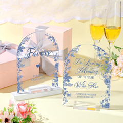 4 Pcs Flower Acrylic Wedding Signs for Ceremony and Reception Guest Wedding Car