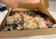 BMQDSM Wedding Arch Flowers 2pc Faux Floral Swag Welcome Sign Dark Pink Blush