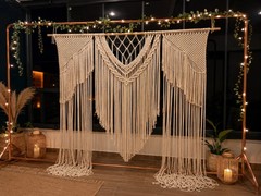 Large Macrame Wedding Backdrop Boho Reception Wall Hanging Cotton Backdrop