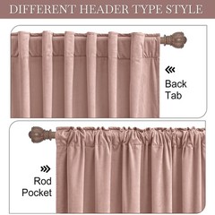 RYB Home Dusty Pink Velvet Curtains 84 inches – Elegant Rod Pocket & Back Tab…