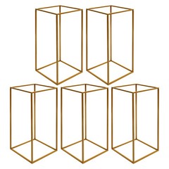 5pcs Gold Wedding Flower Stand Column for Table, Home Party Wedding Stage Decor