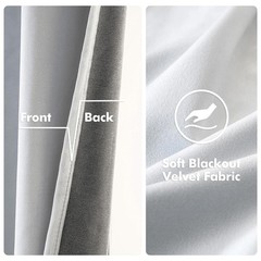 MIULEE 2 Pieces Greyish White Velvet Curtains Exquisite & Elegant Grommet The…