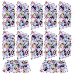 12 Pcs Artificial Flower Wall Panels Floral Backdrop Wedding Party Decor 60*40cm