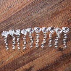 Acrylic Crystal Octagonal Bead Pendant Wedding Party Hanging Décor 1/5/10pcs D28