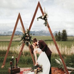 2X Heavy Duty Triangle Wedding Arch Backdrop Stand Flower Balloon Banquet Archwa