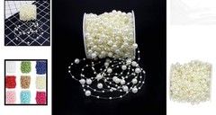100 Feet Ivory Artificial Pearl String Beads – Ideal for Wedding Decorations