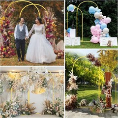 Set of 2 Gold Metal Arch Backdrop Frames – Perfect for Weddings & Celebrations