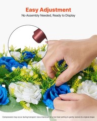 VEVOR Flower Balls Wedding Centerpieces Fake Flower Arrangement Blue+White 10PCS