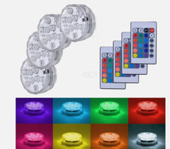 4pk Submersible 10 LED Waterproof Light RGB for Vase Wedding Party Fish Tank NEW