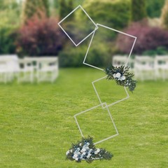 Metal Flower Frame Square Garland Plants Display Stand Weddings Backdrop Decor