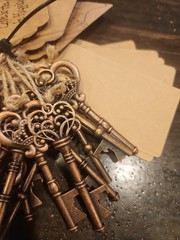 Decorative Pewter Key Bottle Opener Key to Happiness Is Love Set Of 20