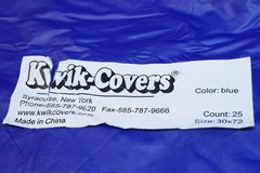 New Lot of 25 Kwik-Covers 30″x72″ Royal Blue Rect. Fitted Plastic Table Cover 6′
