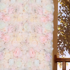 6Pcs Flower Wall Panel Floral Backdrop Decoration Silk Rose Wall for Wedding