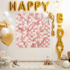 Artificial Silk Fabric Flower Wall Panel Square Backdrop For Wedding Party Decor