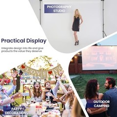 Portable Reverse-Folding Backdrop Stand Kit, 10ft x 6.5ft (W x H) Adjustable