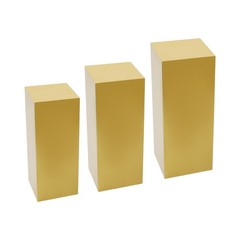 3x Metal Display Pedestal Stand Gold Display Pillars for Birthday Party Wedding