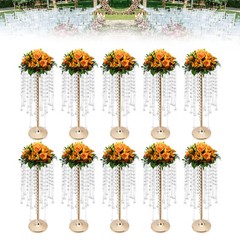 10 Pc Crystal Flower Stand Table Centerpieces For Wedding Gold Flower Holder
