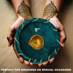 Shaadi Walay Green Mehndi Plate / Thali / Tray | Wedding | (Pack of 4 plates)