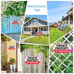 No Trespassing Signs Private Property With Stake, 14×7 Inch/36 inch Height, A…
