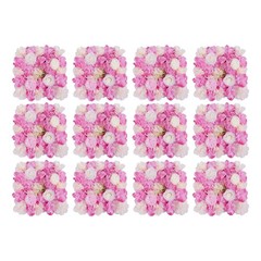 3D Flower Wall Panel-12pcs Artificial Flower Wall Background Silk Rose Wedding