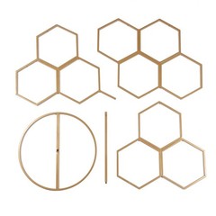 6FT Gold Metal Honeycomb Balloon Arch Stand Wedding Party Backdrop Frame