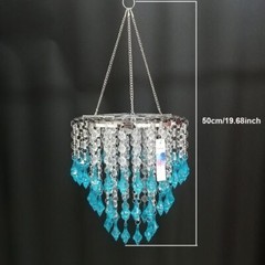 1PCS Assembled 50CM Hanger 22CM Centerpiece Frame Pink Pointed Pendant Acrylic