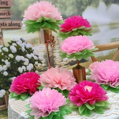 Pink Paper Flower Wedding Centerpiece Birthday Party Backdrop Nursery Room Wa…