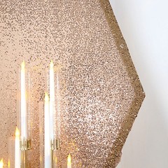 8 ft BLUSH Sparkle Sequin Hexagon Backdrop STAND COVER Party Events Decorations
