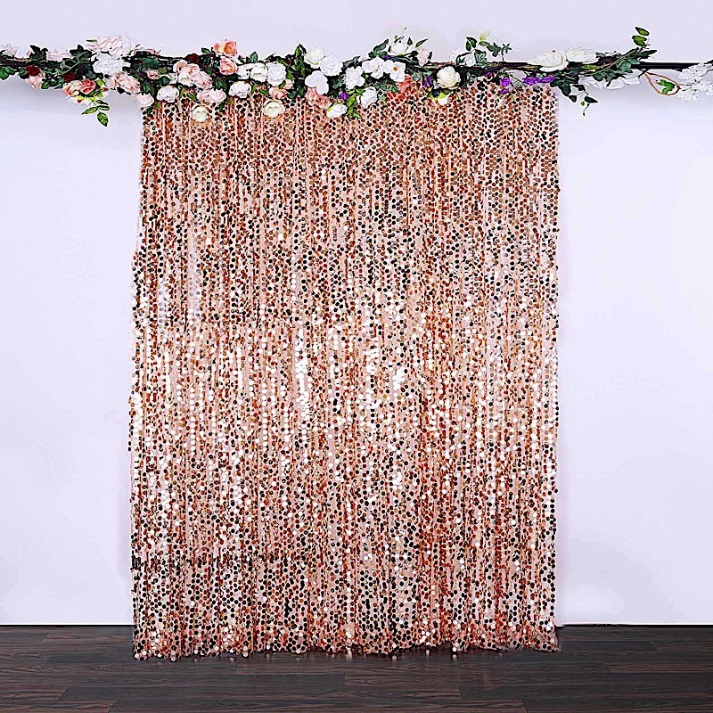 BLUSH 8×8 ft Big Payette Sequined BACKDROP CURTAIN Wedding Events Decorations