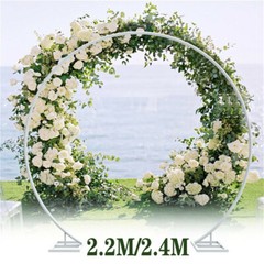 200CM/240CM White Round Hoop Arch Backdrop Stand Flower Display Wedding Birthday