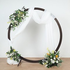 7.4 ft Dark Brown Round Natural Wood Wedding Arch Backdrop Stand Party Events