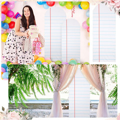 6.7Ft Back to School Decoration Notebook Paper Arch Backdrop Cover Fitted round
