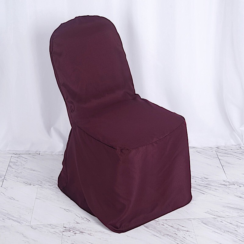 50 Burgundy Polyester BANQUET CHAIR COVERS Wedding Ceremony Party Decorations