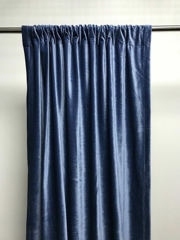 Navy Blue Heavy Style Velvet Curtain 12ft Drape Stage/Theater/Home Noise Thermal