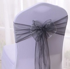 550x Silver Grey Organza Chair Sashes Wedding Banquet Birthday Party Decorations