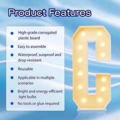 4FT Marquee Plastic Letters C – Light up Letters C Are Made from Corrugated P…